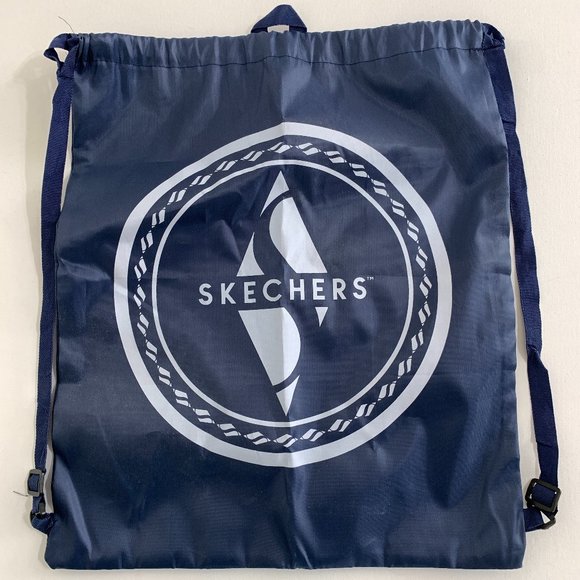 SKECHERS Brand New Unisex Drawstring Backpack Blue 100% Polyester Lightweight - Picture 1 of 14